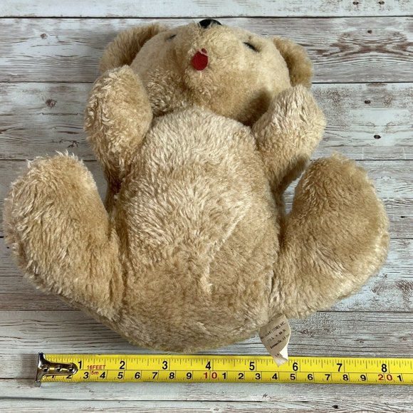 VTG Walmart Brand Plush Brown 9” Bear Tongue Stuck Out Rattle Inside Stuffed - Picture 10 of 12